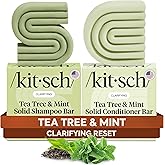 Kitsch Clarifying Tea Tree Shampoo and Conditioner Set – Shampoo & Conditioner Bar for Women and Men, Scalp & Oil Control Hair Care – Free of Paraben, Sulfate & Silicone – Made in USA - 2 pcs