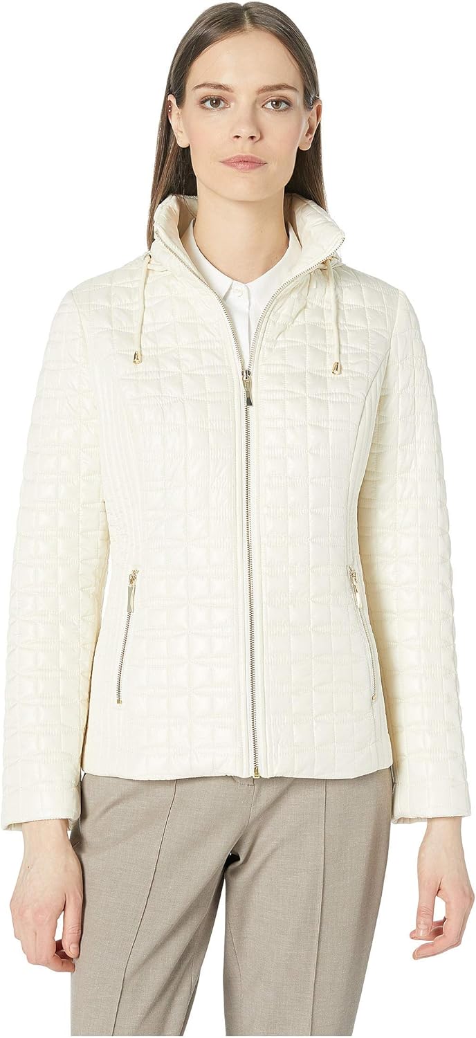 Kate Spade New York Womens Quilted Jacket Cream XS (US 0) Amazon.co