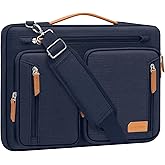 MOSISO 360 Protective Laptop Shoulder Bag, Computer Bags, Side Open Messenger Bag with 5 Accessory Pockets & Belt