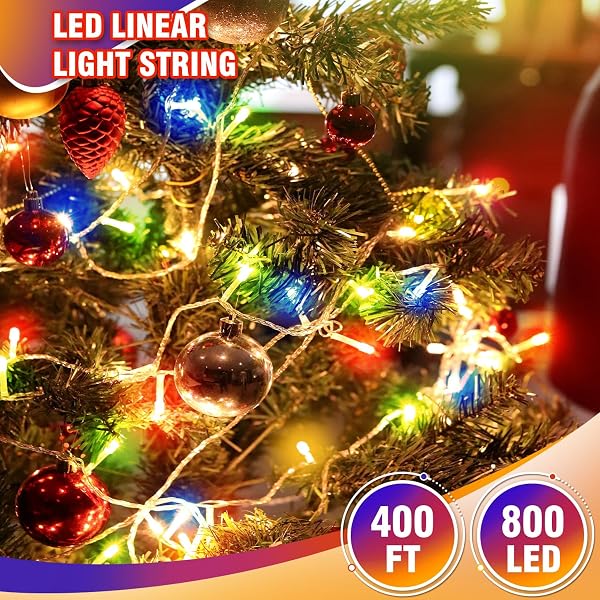 WIOPSS 400FT MULTI-COLORED STRING LIGHTS – LED EXTRA LONG OUTDOOR WATERPROOF FAIRY LIGHTS WITH REMOTE, DIMMABLE TIMER DECORATIVE LIGHTING FOR CHRISTMAS, WEDDING, PATIO, YARD, PARTY DÉCOR