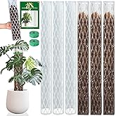 Sisher 6 Pcs Monstera Moss Pole,Plastic Moss Poles for Climbing Plants Work with Sphagnum Moss,6×16'' Plant Support for Indoo