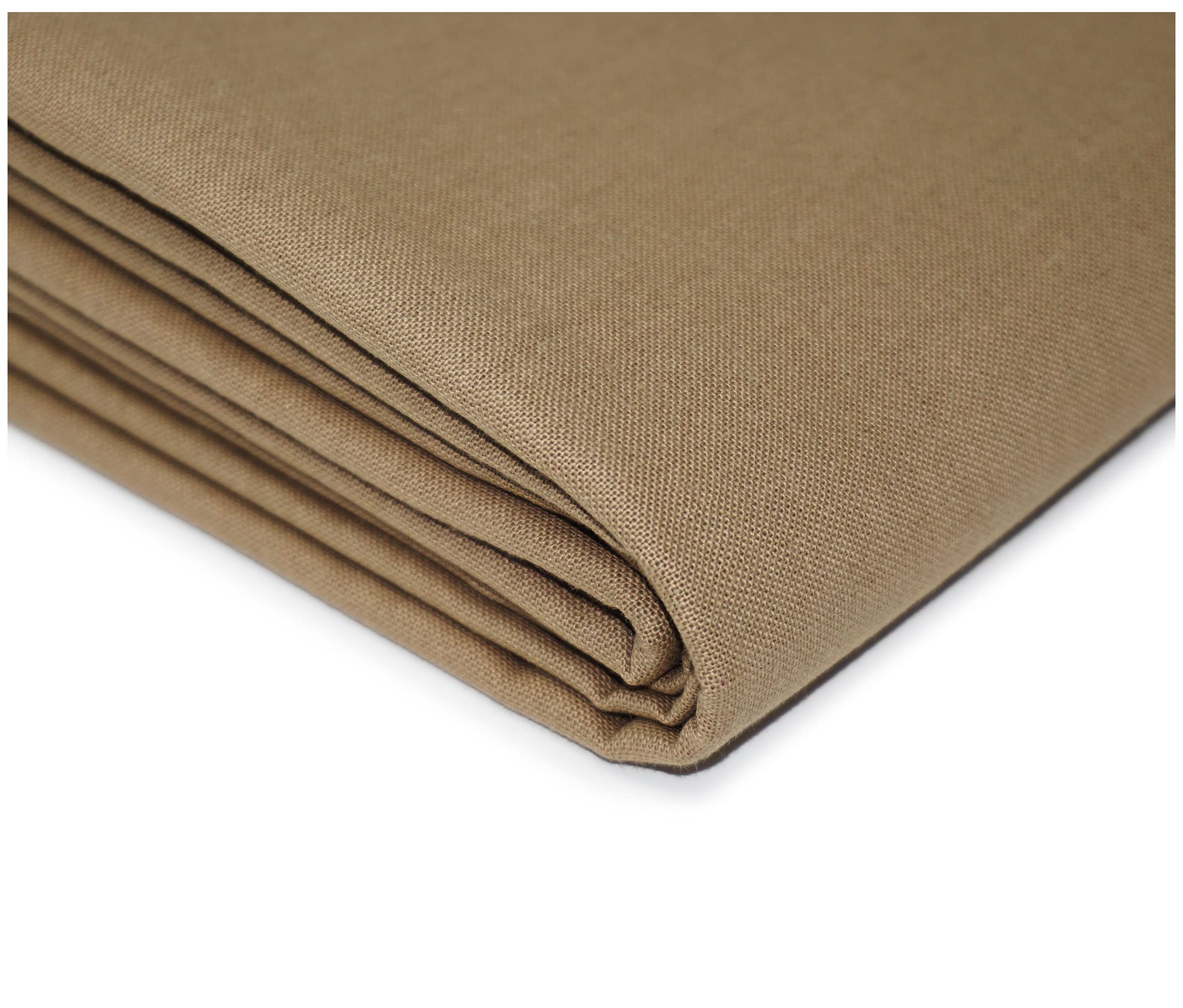 100% Cotton Plain Dyed Fabric Dress Craft Material 60” Wide (200cm x 150cm / 79" x 60", Taupe)