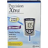 DSS Precision Xtra Blood Glucose Meter Kit, Results in 5 seconds, Strips Not Included (1 Kit)