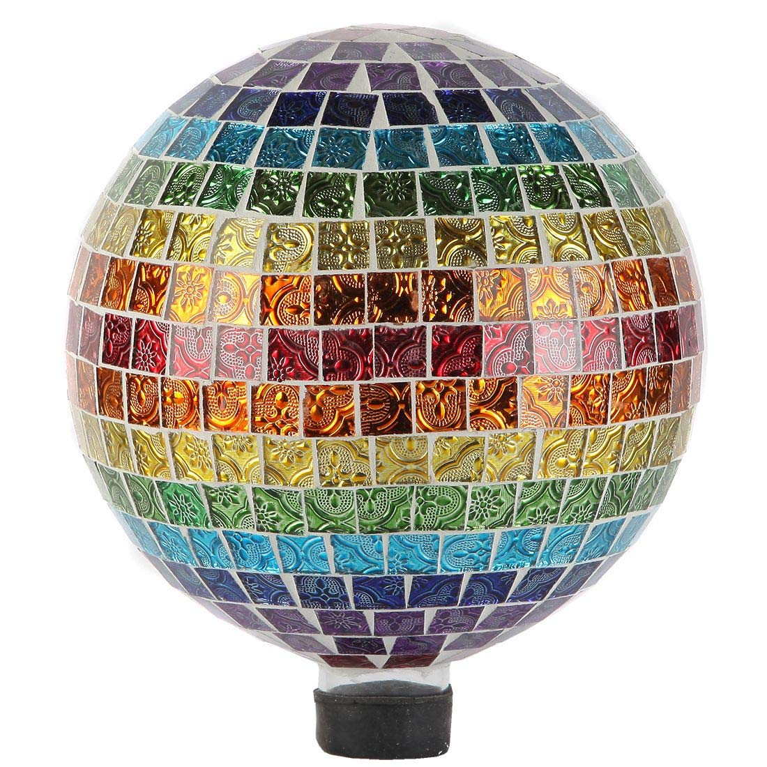 Lily's Home Colorful Mosaic Glass Gazing Ball, Designed with a Stunning Rainbow Holographic Mosaic Pattern to Bring Color to Any Home and Garden. 10 Inches Diameter Image Lily's Home Colorful Mosaic Glass Gazing Ball, Designed with a Stunning Rainbow Holographic Mosaic Pattern to Bring Color to Any Home and Garden. 10 Inches Diameter Image