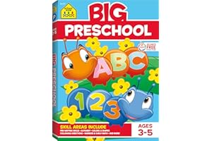 School Zone - Big Preschool Workbook - 320 Pages, Ages 3 to 5, Colors, Shapes, Numbers, Early Math, Alphabet, Pre-Writing, Ph