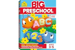 School Zone - Big Preschool Workbook - 320 Pages, Ages 3 to 5, Colors, Shapes, Numbers, Early Math, Alphabet, Pre-Writing, Ph
