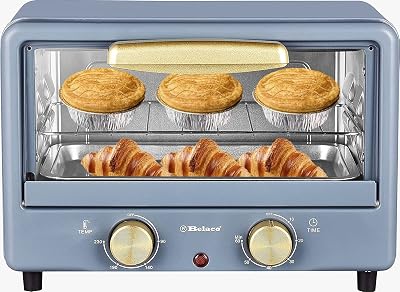 Belaco BTO-1010L Retro Mini Toaster Oven 10L 750W 60 Min 100-230°C