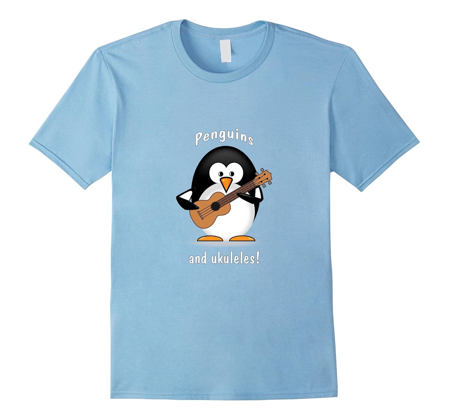 Penguins and Ukuleles Funny, Cute, Adorable, Happy Shirt-Rose