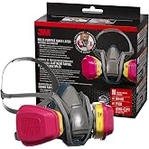 3M Quick Latch Multi-Purpose Respirator 65023 w/ 1-Pair Cartidges, Medium | Reusable Respirator, OV/AG/P100, 1-Facepiece and 1-pair of Replaceable NIOSH-Approved 60923 Combination Cartridges/Filters
