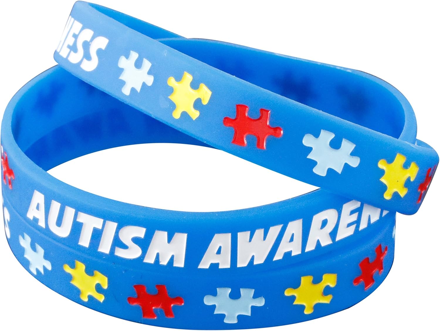Forge Autism Awareness Wristbands - Colorful Puzzle Pieces Silicone Bracelets (1 Wristband): Jewelry