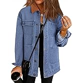 Dokotoo Jean Jacket Women Trendy Fall Fashion Long Sleeve Denim Jacket Corduroy Collar Barn Jackets Oversized Coat 2025