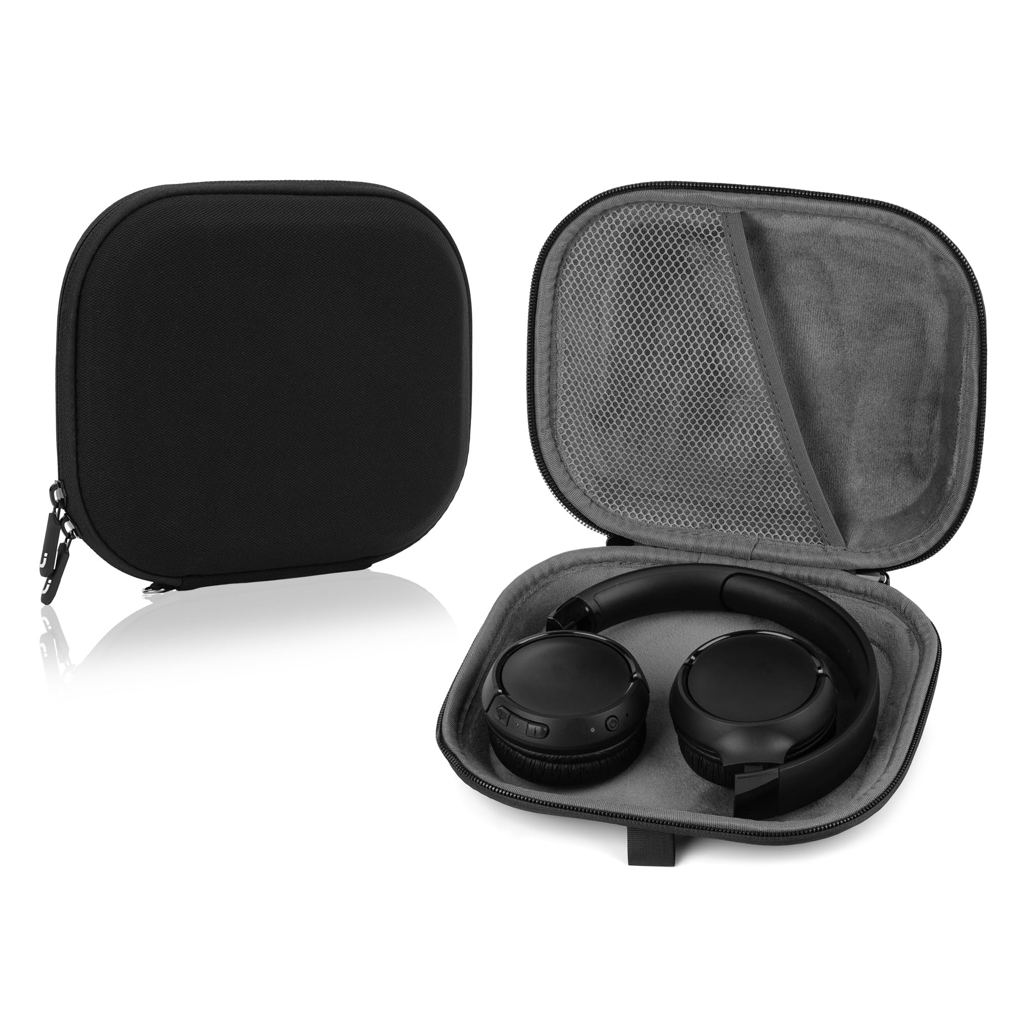 Linkidea Headphones Carrying Case Compatible with JBL Tune 670NC/Tune 660/600BT/570BT, Live 460NC/400BT, Protective Hard Shell Travel Bag with Cable, Charger Storage (Black)