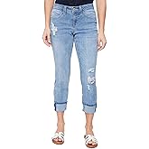 Royalty for Me Womens Royalty for Me Women's Petite Wannabettabutt Mid Rise Mega Cuff Jeans