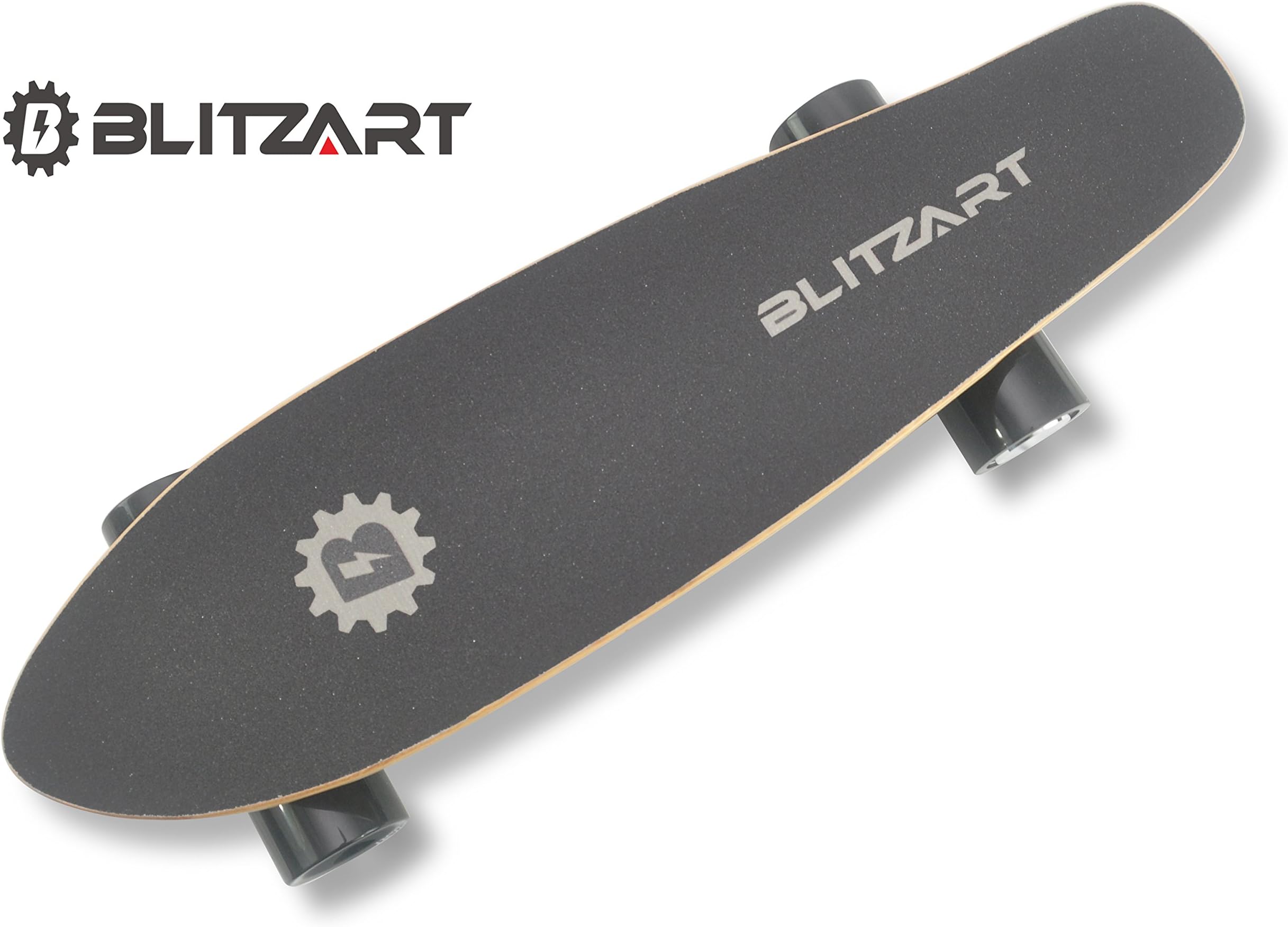 BLITZART Mini Flash 28" Electric Skateboard Motorized 2.8" Wheel Hub Motor E-Skateboard (Black)