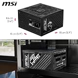 MSI MPG A850GS 850W 80 Plus Gold ATX 3.1 PCIe 5.1 Native 12V-2x6 view 6