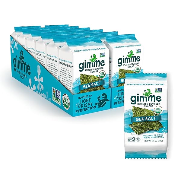 GIMME SEAWEED ORGANIC PREMIUM ROASTED SEAWEED SNACKS, SEA...