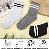 Zuimei 6 Pairs Stripes Women Socks Cushioned Ankle Sport Gym Casual view 3