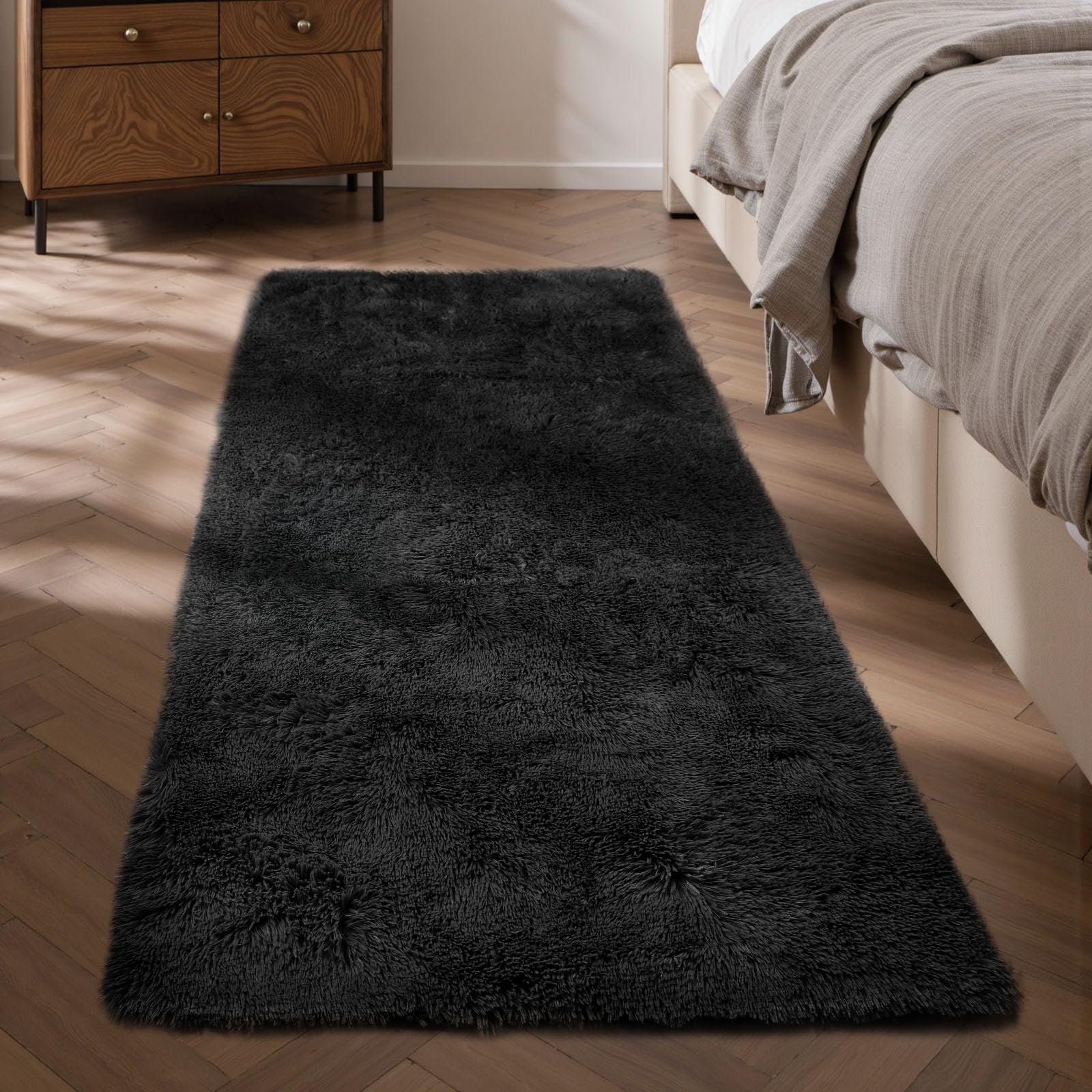 Sour Lemon Rugs Living Room 80x160cm, Runner rug for Bedroom, Washable Anti Slip Fluffy Rug Shaggy Soft Modern Floor Carpets Mat Beside Rugs for Kids Hallway Living Room