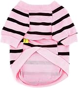 Zunea Small Dog Shirt Striped Love Heart Sequin Tee Soft Cotton S view 4
