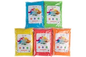 Kulture Khazana: Holi Color Powder 1lb Bags - 5 Pack - All-Natural, Washable, Non-Toxic, for Festival of Colors, Color Run, Gender Reveal & Parties