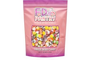 FD PANTRY Fruit Crunch Sour Freeze-Dried Candy, 10 oz, Assorted Sour Flavors, Large Pouch, Ideal Gift Snack Treat