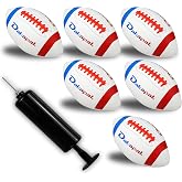 Dakapal 6 Pack Football Size 6 Junior Sized Ball with Textured Grip for Kids Youth Practice, Match and Scrimmage Play Indoors &amp; Outdoors All Weather Use with Pump