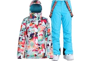 IMPHUT Women's Ski Jackets and Pants Snowboarding Snowsuit Coat Warm Hooded Waterproof Windproof Insulated