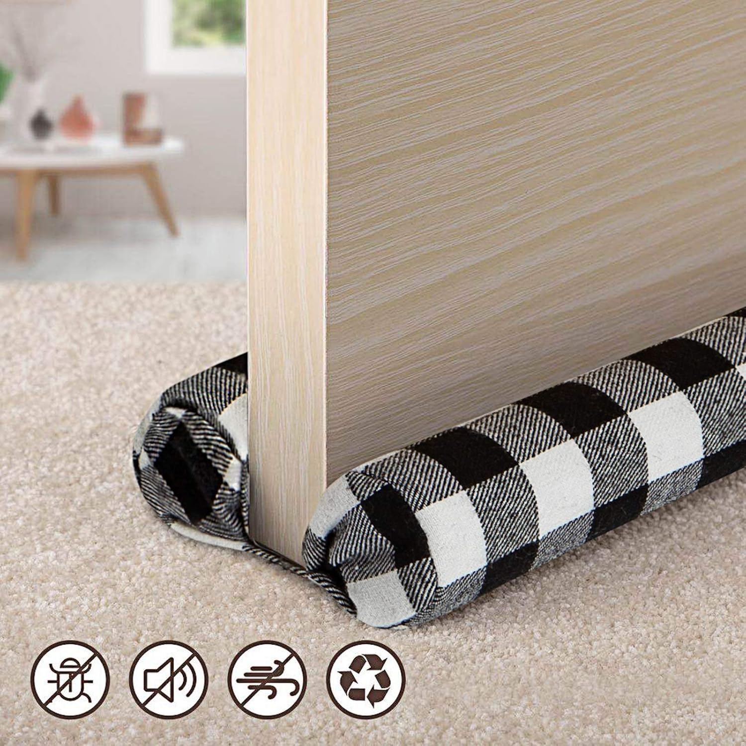 Draft Stoppers - Microcean Door Draft Stopper, Under Door Noise Air Cold Blocker Seal Bottom of Doors 30