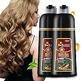 2 Pack Hair Dye shampoo, Leorx Chestnut Brown 3 In 1 Color Shampoo Instant Herbal Coloring Shampoo Refresh Hair For Women&Men - Tintes Para El Cabello Profesional
