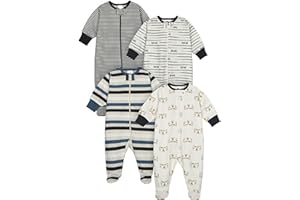 Onesies Brand baby-boys 4-pack Sleep 'N Plays Footies