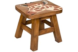 SEA ISLAND IMPORTS, INC. Sea Island Imports Giraffe Design Hand Carved Acacia Hardwood Decorative Short Stool