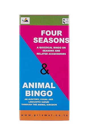 Prism Edutives Animal And Four Seasons Clue Based Pictorial Bingo (Blue and Pink)