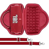 Aenllosi for JBL Charge 6 Wireless Bluetooth Speaker Hard Case, with Adjustable Shoulder Strap,Red(Case Only)