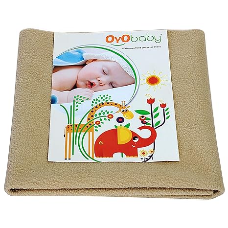 Oyo Baby Waterproof Bed Protector for Just Born Babies, Small, Beige (70 cm x 50 cm)