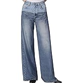 FUNTOUR Womens French Terry Wide Leg Sweatpants Jeans Stretch Breathable Comfort Pants for Casual & Workout Y2K Clothes