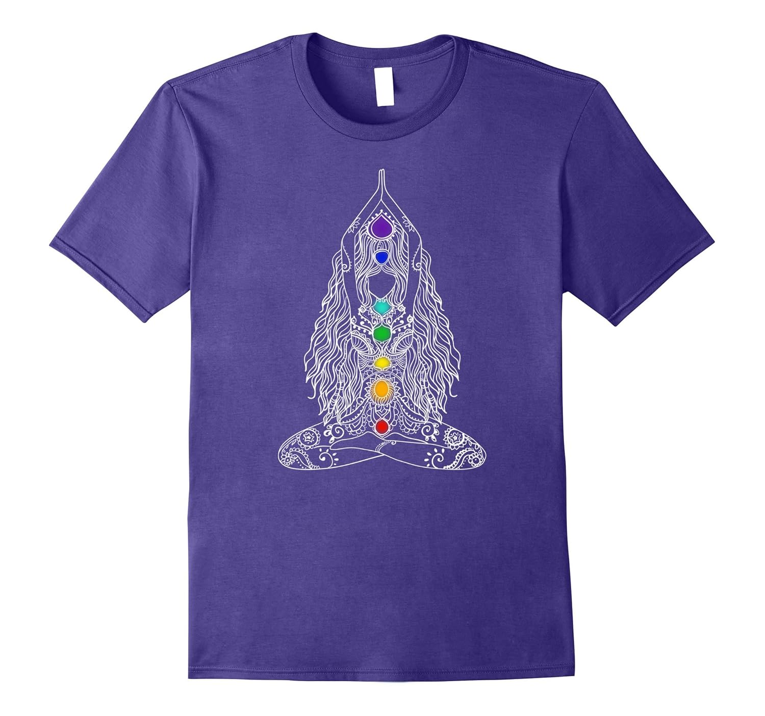 Yoga yogi T-Shirt Meditation 7 Shakra ohm lady girl-ANZ