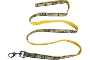 PETS FIRST NBA LOS ANGELES LAKERS Dog Leash, Size Medium. Heavy-Duty Metal Swivel Buckle Pet Leash