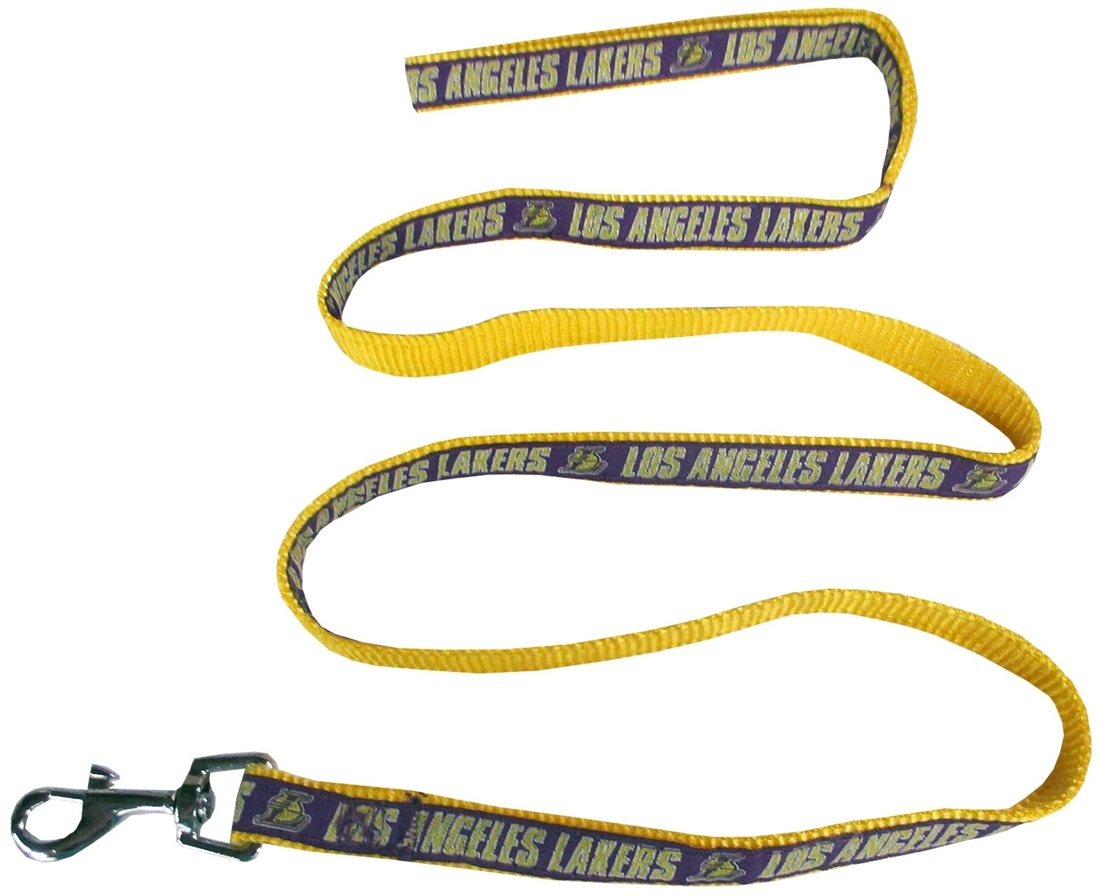 NBA LOS ANGELES LAKERS Dog Leash, Size Small. Heavy-Duty Metal Swivel Buckle Pet Leash