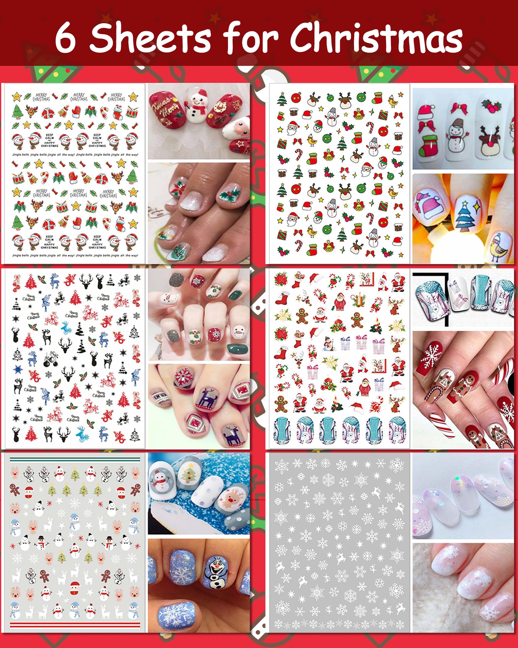 TailaiMei 30 Sheet All Holidays Nail Art Stickers, Christmas Mixed Seasons Variety Pack for Valentine's Day Halloween Fall Nail Decals, Self-Adhesive Year-Round Thanksgiving Nail Decorations - Image 4