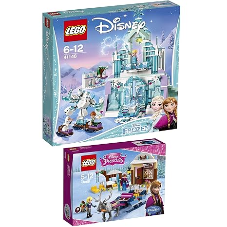 LEGO Disney 2er Set 41066 41148 Annas und Kristoffs Schlittenabenteuer + Elsas magischer Eispalast