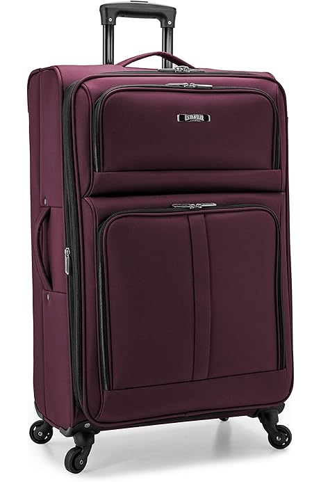 Amazon Com Olympia Checked Large Denim Blue 30 Inch Suitcases