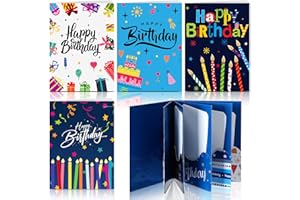 AmazingSpark 4 Set Birthday Gift Card Booklet Cardboard Mini Christmas Birthday Money Holder for Cash Xmas Gift Party Favor Bulk Surprise Money Card Sleeve Book for Teacher Employee Appreciation