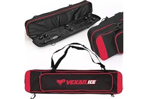 Vexan Ice Fishing Rod Case - Water-Resistant Ice Fishing Tackle Bag, Ice Rod Case - 36" Portable Rod Carrier, Fishing Rod Travel Case, Fly Fishing Bag - Fits 8 Rods, Tip-Ups, & Lures