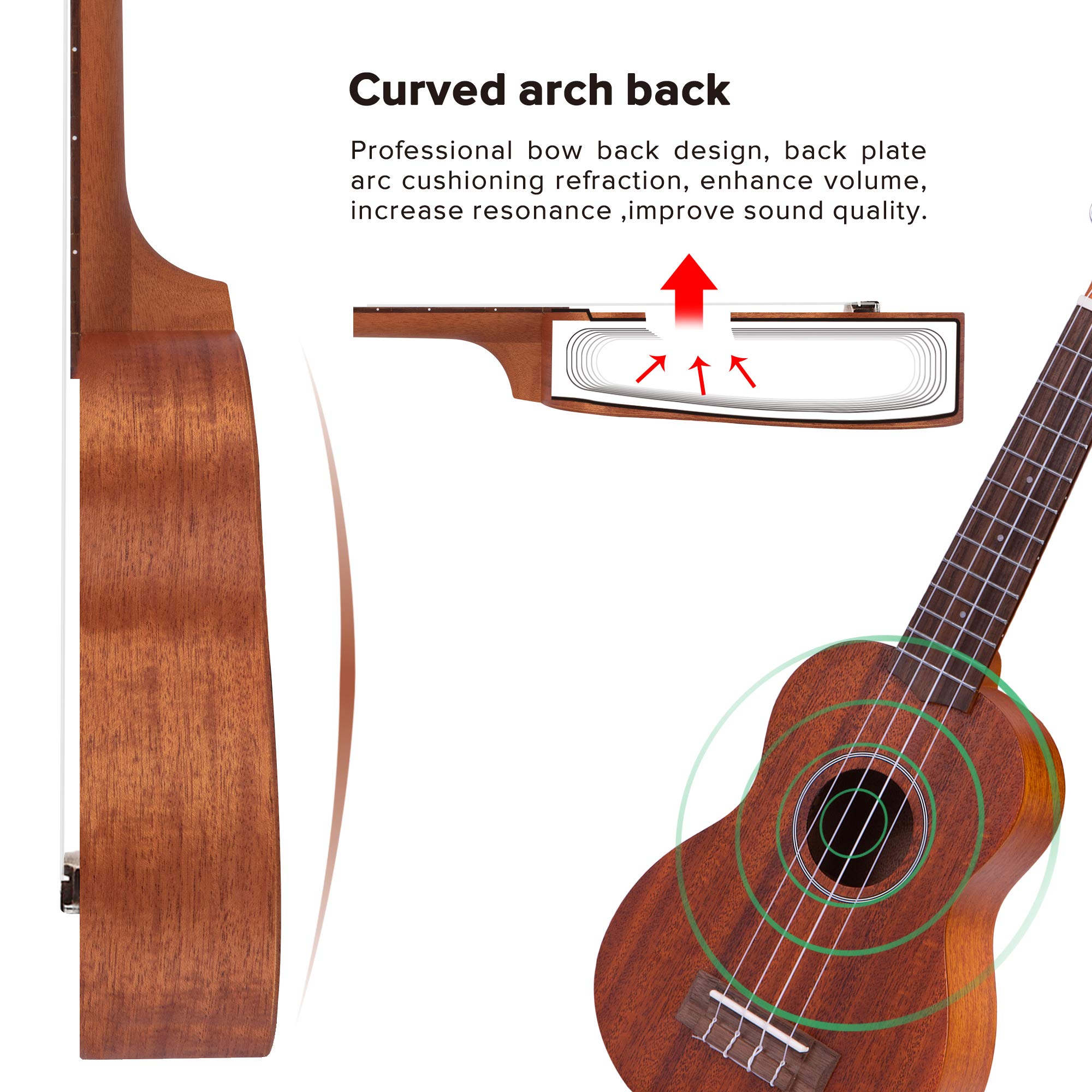 Makanu Soprano Ukulele Sapele 21 Inch Ukulele with Gig Bag for Beginners Matt Finish Four String Guitar