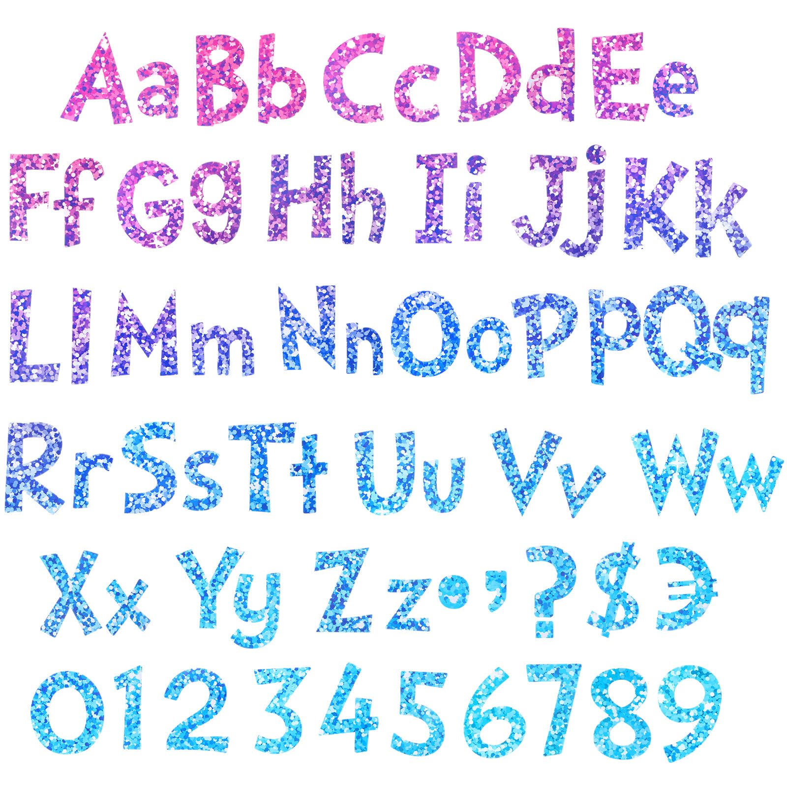 Photo 1 of Tenare 134 Pieces 5 Inch Bulletin Board Letters Alphabet Numbers Letters Combo Set Cutouts for Bulletin Board Display Home Back to School Decor(Mermaid Style)