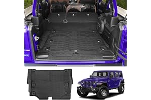 UTIIY Cargo Liner Fit for 2021-2024 Jeep Wrangler JL Unlimited 4XE 4 Door, Cargo Mat TPE Trunk Mat All-Weather Protection Trunk Liners for 2024 Jeep Wrangler JL/JLU Accessories