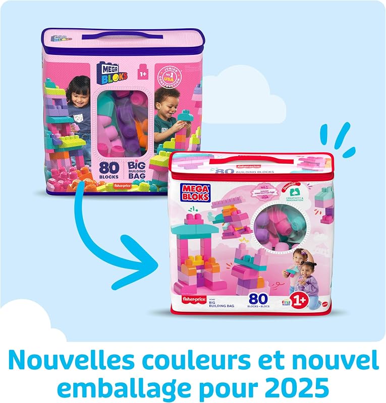 First Builders Sac Rose Blocs Jeu Bébé