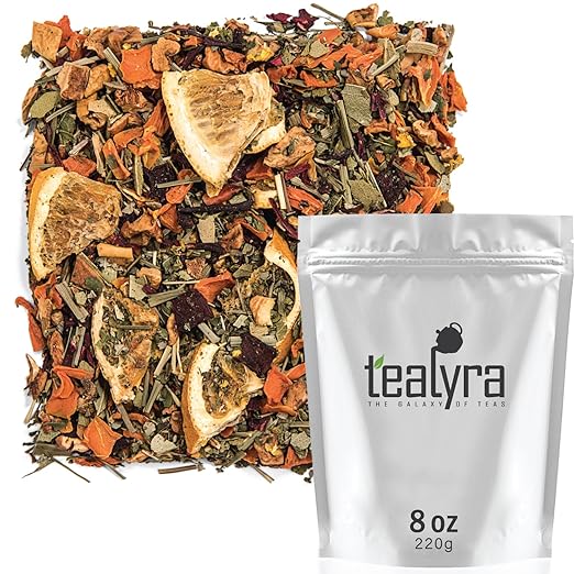 Tealyra - Orange Lemonade - Hibiscus - Eucalyptus - Lemongrass - Herbal Fruity Loose Leaf Tea Blend - Vitamins Rich - Boost Immune System- 100% Natural รข Hot and Iced - Caffeine-Free - 220g (8-ounce)