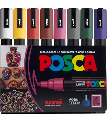 Amazon.com : UNI Posca Briefcase Pack of 20 - Acrylic Paint
