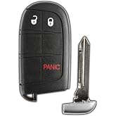 Key Fob Remote for 2015-2021 Dodge Chrysler Fiat (M3N-40821302) | Replacement for 2015 2016 2017 2018 2019 2020 2021 Charger Challenger 300 200 500X (68066349AF 68066349AG) Locksmith Required